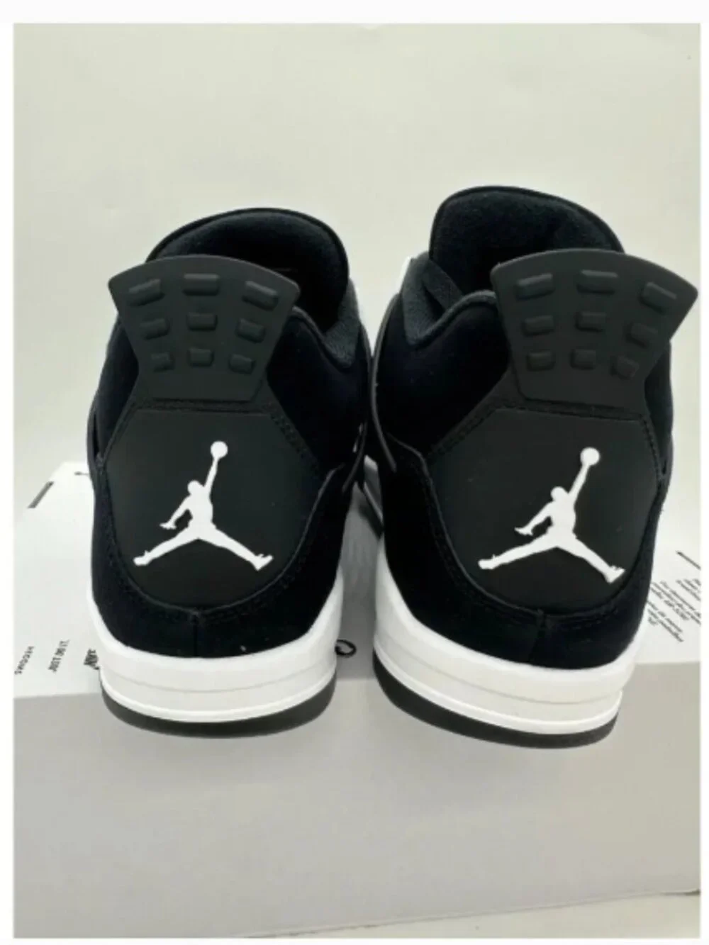 Air Jordan 4 Retro Men's White Thunder Black Suede Shoes
